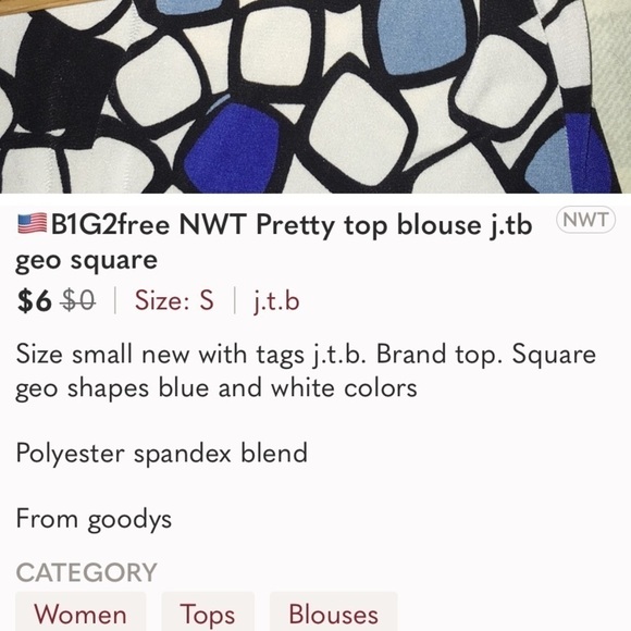 J.T.B. geometric pattern print short sleeve scoop neck top - Picture 11 of 11